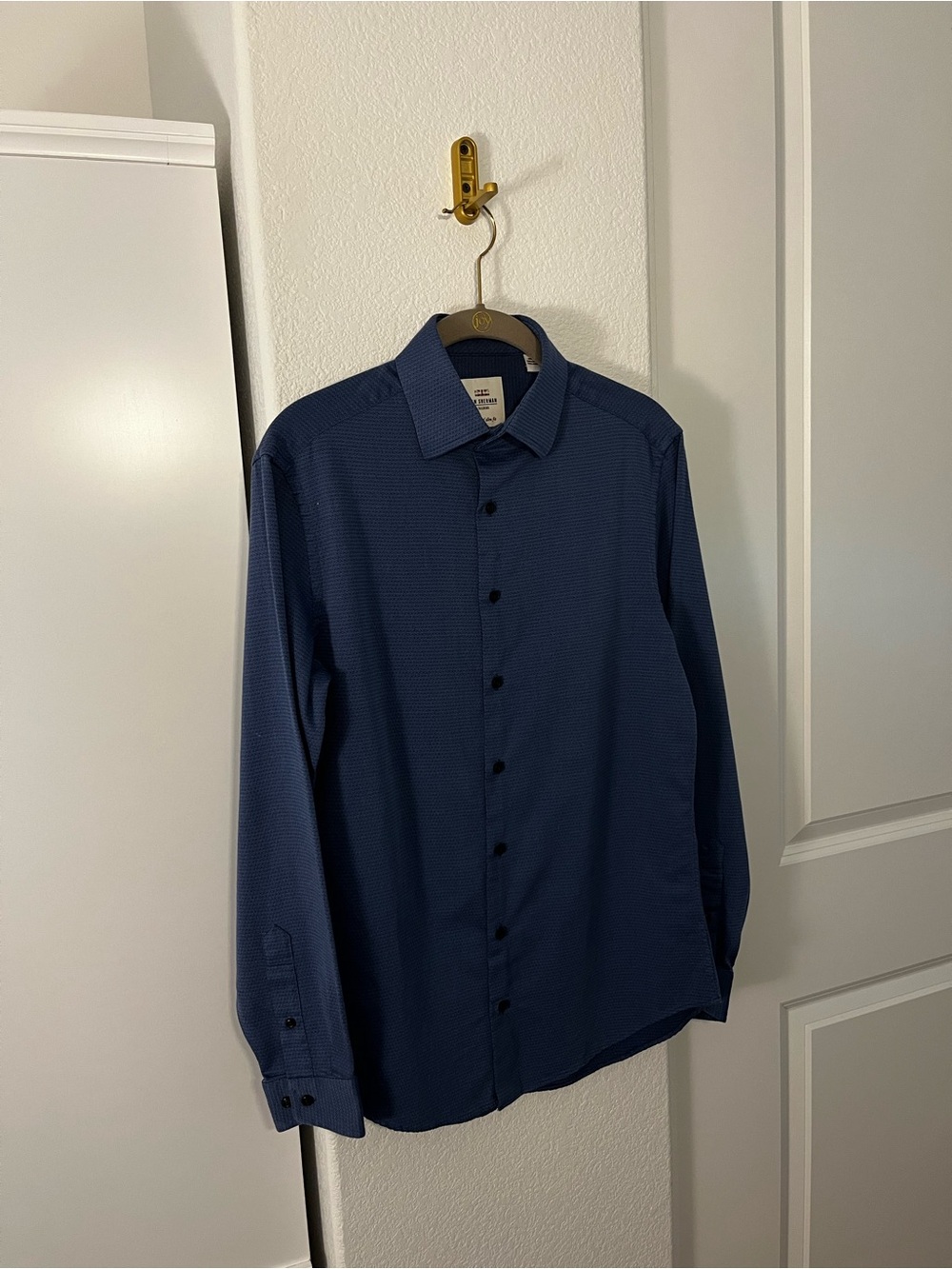 Ben Sherman Men’s Blue Slim Fit Dress Shirt Size 14.5 Wrinkle Free Cotton
